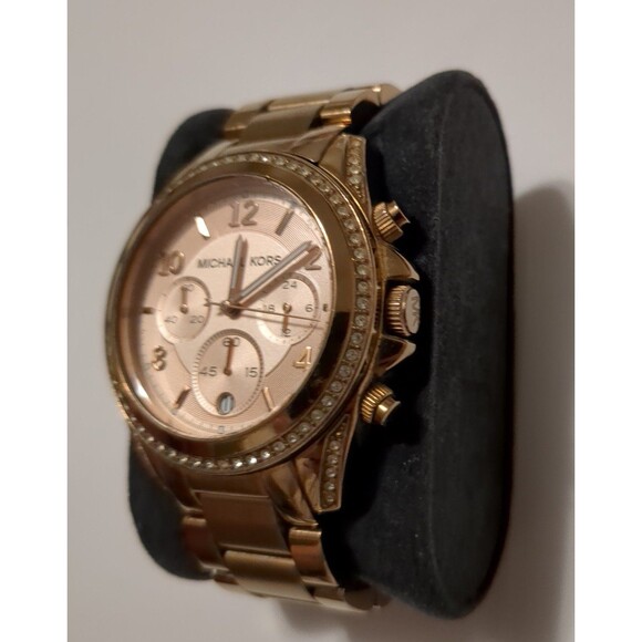 Michael Kors Rose Gold Blair Glitz Chrono SS Quartz Women's Watch MK5263 - Picture 2 of 4